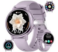 Reloj Inteligente Mujer con Linterna LED, 1,26'' HD Pantalla Elegante Smartwatch con Llamadas, 110+ Modos Deportivos, IP68 Impermeable, Ciclo Menstrual/Monitor de Sueño para iOS y Android, Morado