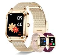 Reloj Inteligente Mujer con Llamadas, 1.59" Smartwatch Mujer con 24H Pulsometro/SpO2/Sueño/Función Femenina/120+ Modos Deportivos/Podómetro/Calorías/IP67 per Android iOS，Oro Rosa