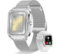 Reloj Inteligente Mujer con Llamadas Bluetooth y WhatsApp Notificación, 1.59" Pequeño Smartwatch Mujer con Podómetro, Frecuencia Cardíaca, Oxígeno en Sangre, Sueño Pulsera Actividad para Android iOS