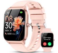Reloj Inteligente Mujer Hombre,1.85" HD Smartwatch con Llamadas y Voz de Al,WhatsApp Notificaciones, Smart Watch con Podómetro/Pulsómetro/Monitor de Sueño,115+ Modos Deportes, IP68 Impermeable Rosa