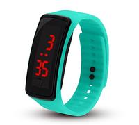 Reloj Inteligente Mujer Más Vendido Reloj de silicona LED resistente al agua electrónico electrónico no reloj LED reloj inteligente para niños Pulseras Reloj Inteligente (Mint Green, One Size)