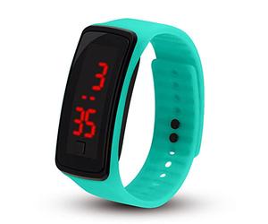 Reloj Inteligente Mujer Más Vendido Reloj de silicona LED resistente al agua electrónico electrónico no reloj LED reloj inteligente para niños Pulseras Reloj Inteligente (Mint Green, One Size)