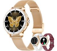Reloj Inteligente Mujer Redondo, 1,3" Smartwatch Mujer con Llamadas, SpO2/Pulsómetro/Monitor de Sueño, IP68 Impermeable Reloj Inteligente 100+ Modos Deportivos, Podómetro, Smart Watch para Android iOS