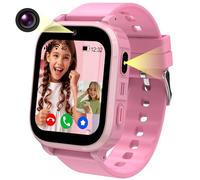 Reloj Inteligente Niño 4G, Reloj GPS Niños Localizador y Llamadas, Smartwatch Niños con Tarjeta SIM Videollamada SOS Chat SMS Juego Cámara Despertador IP68 Modo Clase, Regalo Niña Niño