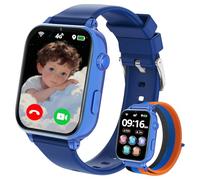 Reloj Inteligente Niño con GPS y Llamadas, 4G Smartwatch Niños Niña con Telefono, SOS, Chat de Voz, Videollamada, Modo Clase, Cámara, Podómetro, Reloj Infantil Niño Niña de 4 a 10 11 12 Años, Azul