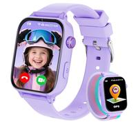 Reloj Inteligente Niño GPS y Llamadas, 4G Smartwatch Niños Niñas con Telefono, SOS, Chat de Voz, Videollamada, Modo Clase, Cámara, Podómetro, Reloj Llamadas Niños Niña Infantil de 4 a 12 Años, Morado