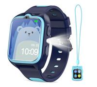 Reloj Inteligente Niños, 1.75" Smartwatch con 32 Juegos de Rompecabezas, 130+ Tarjetas de Aprendizaje, Audiolibros, Modo Escuela, MP3, Alarma, Linterna, Reloj para Niños 5-12 Años