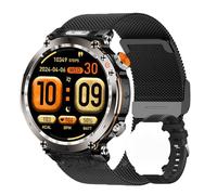 Reloj Inteligente para Hombres Y Mujeres, Reloj De Fitness,Resistente Al Agua, Llamadas Bluetooth, Pantalla Grande De 1,7 Pulgadas,para Android iOS Black Mesh