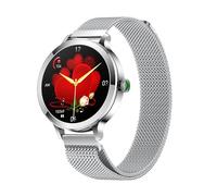 Reloj inteligente para mujer con llamadas Bluetooth, reloj inteligente para teléfonos iPhone y Android, relojes de seguimiento de fitness con contestar/hacer llamadas, impermeable, frecuencia (Plata)