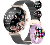 Reloj Inteligente para Mujer Ligero con Pantalla Curva AMOLED Ultra-fina Llamadas Podómetro/Frecuencia Cardíaca Resistencia al Agua 5ATM 100+ Modos Deportivos Smartwatch Minimalista Mujer Android iOS