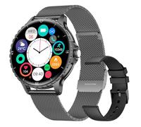 Reloj inteligente para mujer y hombre, elegante, con llamada, pantalla de 1,27 pulgadas, podómetro, frecuencia cardíaca, 5 ATM impermeable, 100 modos deportivos, smartmode para Android iOS negro