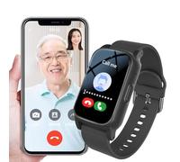Reloj Inteligente Para Personas Mayores: DeteccióN De CaíDas, Rastreador GPS, BotóN De Llamada SOS, Monitoreo De Salud + Respuesta AutomáTica + Indicaciones De Voz, Rastreador De Demencia Black