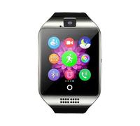 Reloj inteligente Q18 plateado con Bluetooth y cámara, compatible con tarjeta SIM TF para teléfonos