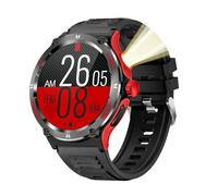 Reloj Inteligente, Reloj Inteligente con Pantalla Táctil de 1,53 Pulgadas, Brújula Integrada, Más de 100 Modos Deportivos, Bluetooth 5.3, Linterna, Resistente Al Agua, para (Rojo)