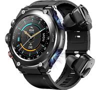 Reloj inteligente, reloj inteligente redondo de 1,28 pulgadas, auricular Bluetooth TWS incorporado, monitor de frecuencia cardíaca, SpO2, monitor de sueño, IP67 a prueba de agua para Android iOS