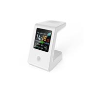 Reloj Inteligente WiFi con Carga Inalámbrica, Control Táctil, Reloj de Escritorio Digital, Visualización del Clima en Tiempo Real, Múltiples Temas