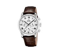 Reloj Jaguar para Hombre J968/5 Acamar Caja de Acero Inoxidable 316l Plateado Correa de Cuero Marrón
