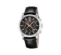 Reloj Jaguar para Hombre J968/6 Acamar Caja de Acero Inoxidable 316l Plateado Correa de Cuero Negro