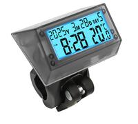 Reloj LCD solar - Reloj digital multifuncional para coche, resistente al agua y a los golpes, con hora,fecha,semana,temperatura y soporte para manillar,ideal para coche,motocicleta y bicicleta Azul
