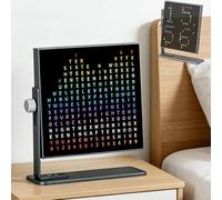 Reloj LED Con Texto Creativo, Reloj De Pared DIY Con Ritmo Alfabético, 9 Estilos De Visualización, 7 Efectos De Color, 5 Niveles De Brillo, Micrófono Integrado, Para La Decoración Del Hogar O La Ofici