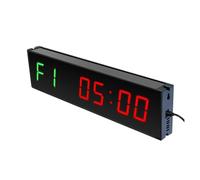 Reloj LED Grande Temporizador de intervalos LED, temporizador Digital montado en la pared, Control remoto inalámbrico, aleación aluminio con gancho adhesivo for entrenamiento competición