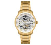 Reloj Longitude para hombre de la marca Thomas Earnshaw con esfera analógica de color blanco y brazalete de acero inoxidable chapado en oro - ES-8006-22