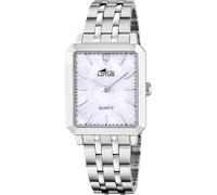LOTUS Reloj Mujer Analógico de Acero Inoxidable 316l Plateado - Movimiento de Cuarzo - Cristal Mineral de Alta Resistencia - Resistente al Agua 5 ATM 18980/1 - Square Series