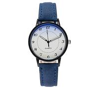 Reloj luminoso para mujer, reloj de cuarzo, reloj de viento manual, azul, One Size