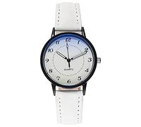 Reloj luminoso para mujer, reloj de cuarzo, reloj de viento manual, blanco, One Size