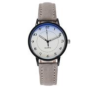 Reloj luminoso para mujer, reloj de cuarzo, reloj de viento manual, gris, One Size