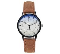 Reloj luminoso para mujer, reloj de cuarzo, reloj de viento manual, marrón, One Size