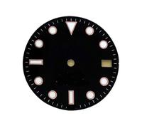 Reloj Luminoso Verde con Movimiento NH35 NH36 4R 7S, Esfera Negra, 28,5 mm, 1 Unidad(AA353)