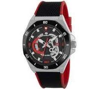 RELOJ MAREA CAJA ACERO CORREA SILICONA NEGRO ROJO B35357/1