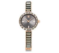 Reloj Matrix bangle, Fabricado en Suiza, Pulsera de cristal, Gris, Acabado tono oro rosa OS