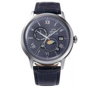 Reloj ORIENT RA-AK0806L Hombre Automático Acero Correa Cuero Esfera Azul Nuevo