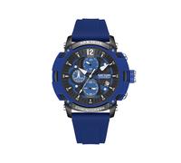 Reloj Megir analógico de cuarzo con cronógrafo para hombre (azul), con fecha, manecillas luminosas y