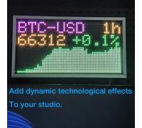 Reloj meteorológico de pared grande de 8 pulgadas con pantalla de píxeles y precio de Bitcoin.