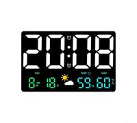 Reloj meteorológico digital para interiores y exteriores con función de pronóstico y alarma dual para uso doméstico (B)