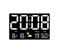 Reloj meteorológico digital para interiores y exteriores con función de pronóstico y alarma dual para uso doméstico (A)