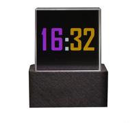 Reloj meteorológico holográfico 3D inteligente, reloj digital WiFi, marco de fotos digital, pantalla en tiempo real, GIF personalizado, decoración de escritorio para el hogar y la oficina (negro)