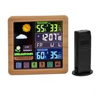 Reloj meteorológico todo en uno que muestra los niveles de temperatura y humedad interiores y exteriores, retroiluminación para lectura nocturna y visualización de predicción del clima