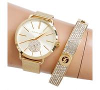 Reloj Michael Kors Para Mujer MK3844 Con Pulsera De Malla IP Dorado Nuevo