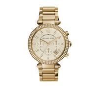 Michael Kors - Reloj Parker cronógrafo de Cuarzo con Correa de Acero Inoxidable en Tono Dorado para Mujer MK5354