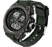 Reloj militar digital deportivo para hombre, reloj táctico para exteriores, resistente al agua hasta 5 ATM, gran reloj electrónico, despertador, cronómetro, despertador, cuenta atrás, verde, Correas.