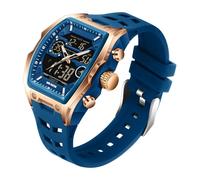 Reloj militar digital para hombre, resistente al agua, para exteriores, con pantalla LED, manecillas analógicas y números digitales, oro rosa azul