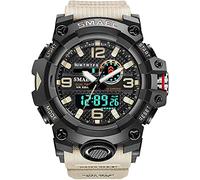 Reloj Militar Hombre,Fomtty Reloj de Hombre Analógico y Digital, Reloj Deportivo, Impermeable Reloj LED con Cronómetro Digital Reloj de Lujo Casual Wristwatch, Cachi, Correa