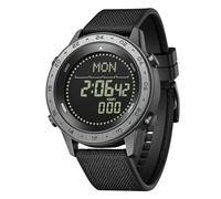 Reloj Militar Impermeable 3ATM - Podómetro, Brújula, Rastreador de Actividad para Hombres/Mujer/Niño - Deportes / Senderismo, Negro