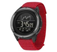 Reloj militar para hombre, reloj deportivo, pulsera transpirable, calendario, reloj despertador, cronómetro, podómetro, reloj digital, impermeable, 50 ATM, rojo