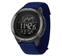 Reloj militar para hombre, reloj deportivo, pulsera transpirable, calendario, reloj despertador, cronómetro, podómetro, reloj digital, impermeable, 50 ATM, azul