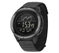 Reloj militar para hombre, reloj deportivo, pulsera transpirable, calendario, reloj despertador, cronómetro, podómetro, reloj digital, impermeable, 50 ATM, Negro